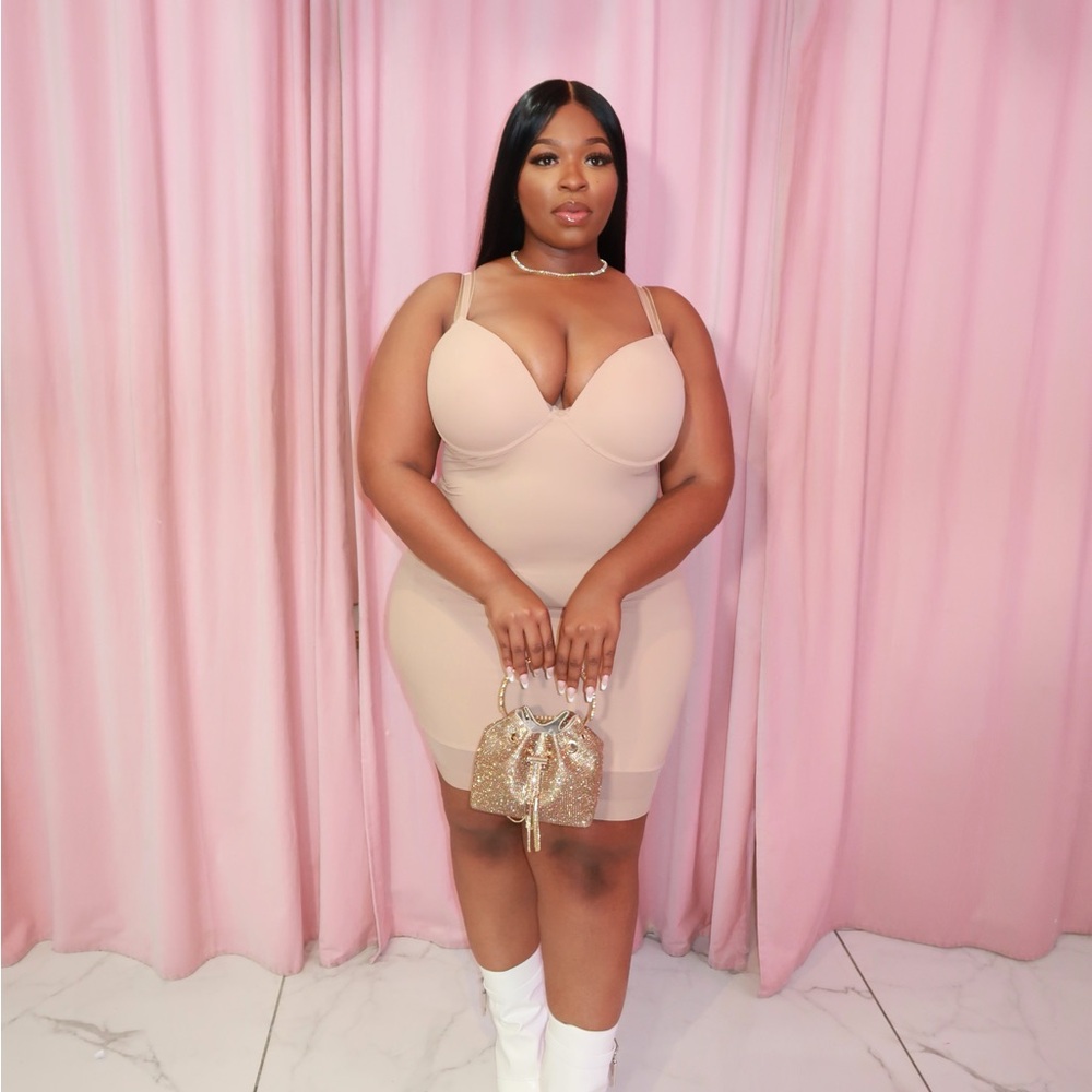 Elegant Nude Bodycon Dress